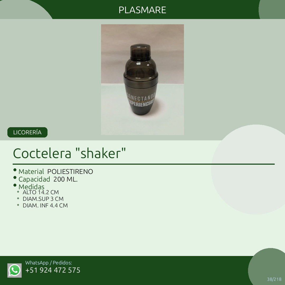 Coctelera Shaker — Plasmare