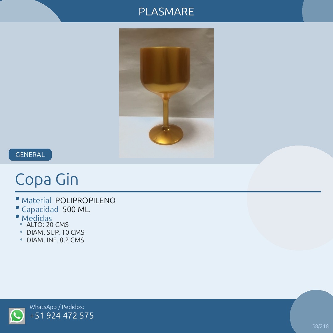 Copa Gin — Plasmare