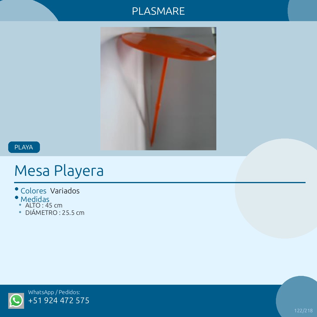 Mesa Playera — Plasmare