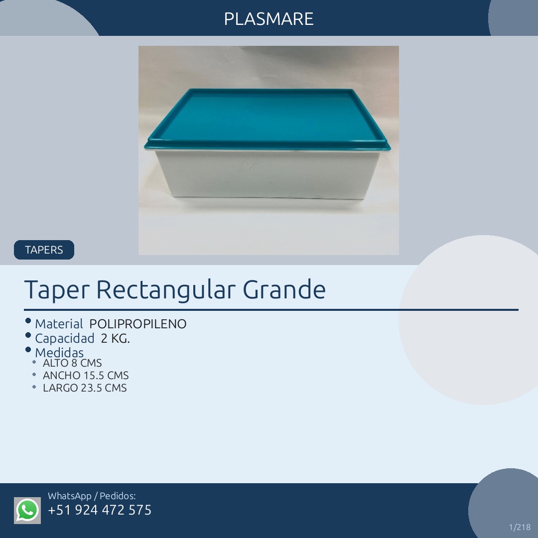 Taper Rectangular Grande — Plasmare