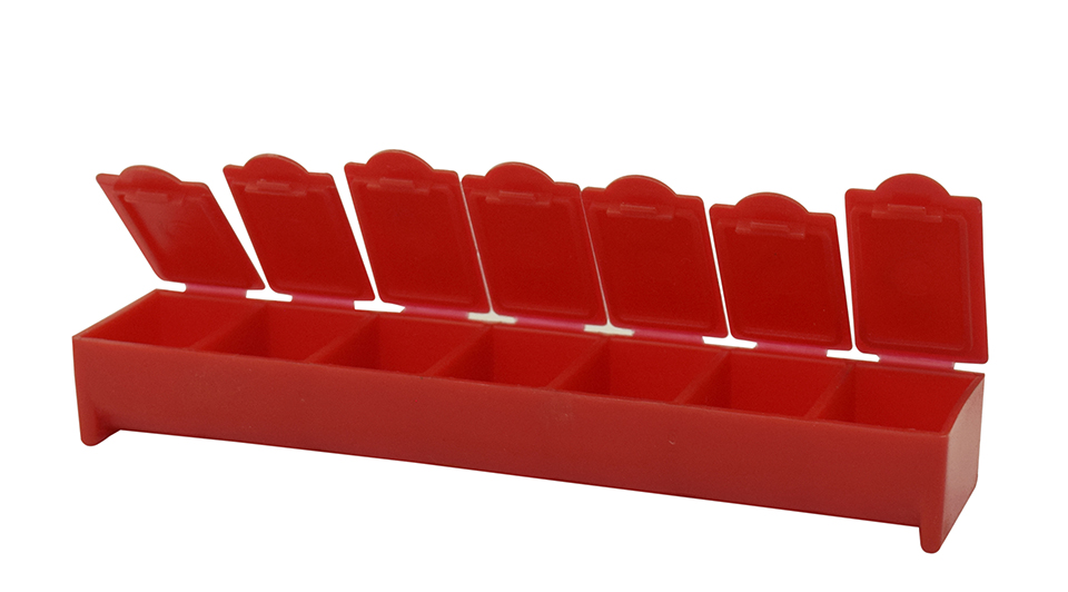PASTILLERO SEMANAL ROJO - Artículos de Laboratorio Plasmare